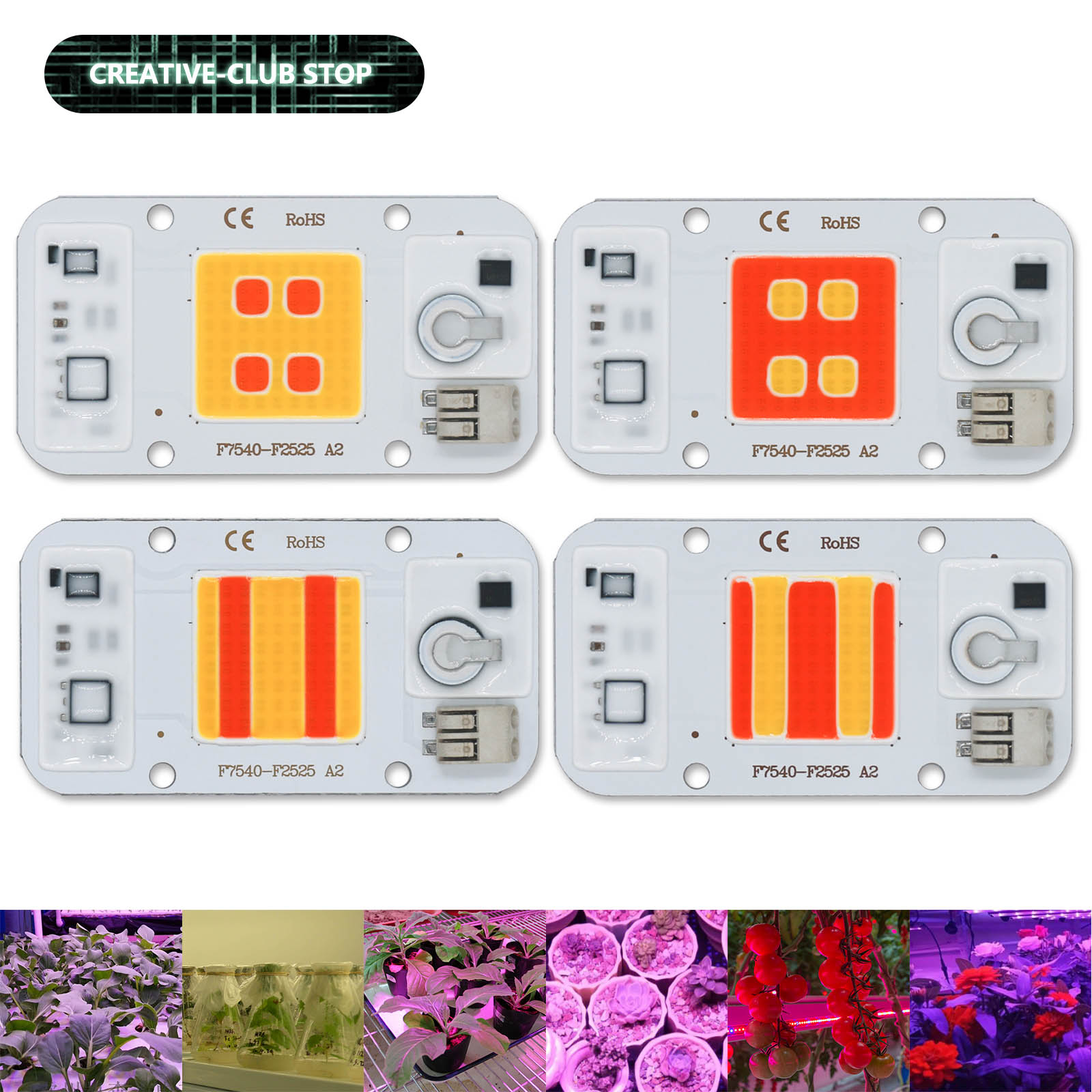 Plant Grow Light Full Spectrum - 50W LED COB Chip Saldatura Gratuita