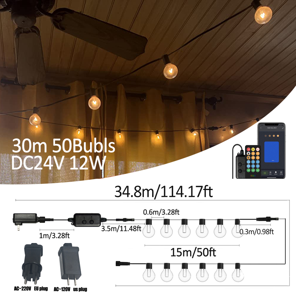 Smart Led Garden - Luci a stringa LED intelligenti G40