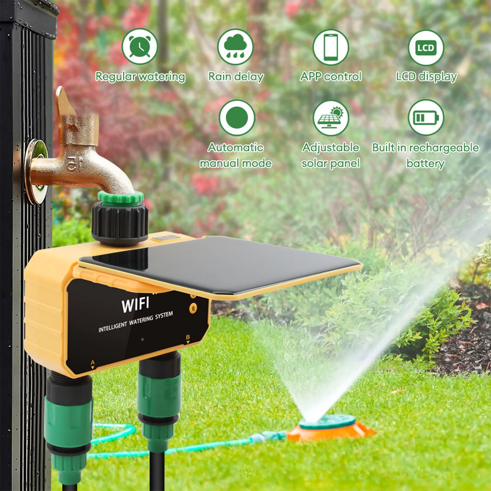 Smart Garden Is - Timer Irrigazione Smart WiFi Solare con